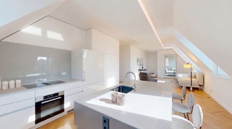 Exklusive Maisonettewohnung am Servatiikirchplatz: 132 m² Wohnkomfort mit 2 TG-Stellplätzen - Küche, Wohnzimmer (88089)