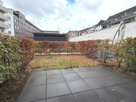 Kleine 2-Zimmer-Erdgeschosswohnung mit Atrium und Garten am Münsteraner Hafen! - Terrasse / Garten (94731)
