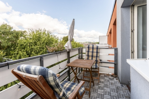 Stilvoller Wohntraum im beliebten Geistviertel mit Balkon in direkter Nähe zum Aasee! - Gemütlicher Balkon im Grünen (90226)