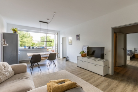 Stilvoller Wohntraum im beliebten Geistviertel mit Balkon in direkter Nähe zum Aasee! - Wohnzimmer (86283)