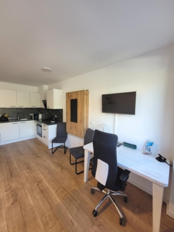 NUR für 1 Person! Schönes 1-Zimmer-Appartement mit Terrasse, Keller, TG-SP in MS-Gievenbeck - Wohnen/Kochen/Arbeiten (85197)